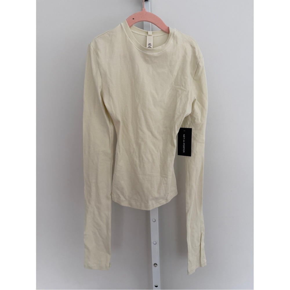 SKIMS Bone Cotton Jersey Long Sleeve Tee T-Shirt XXS AP-TSH-0647 - Picture 4 of 8